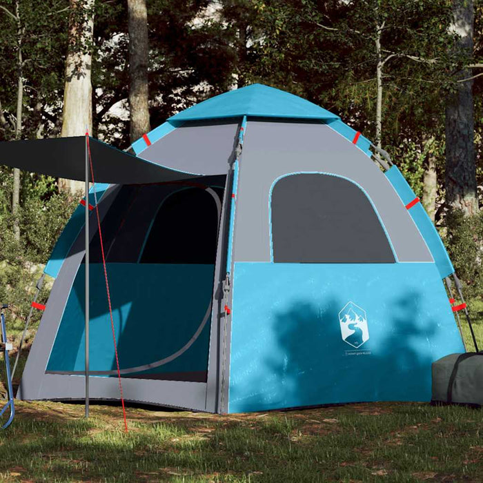 Cort de camping cabană 4 persoane albastru cu eliberare rapidă - WALTI WALTI
