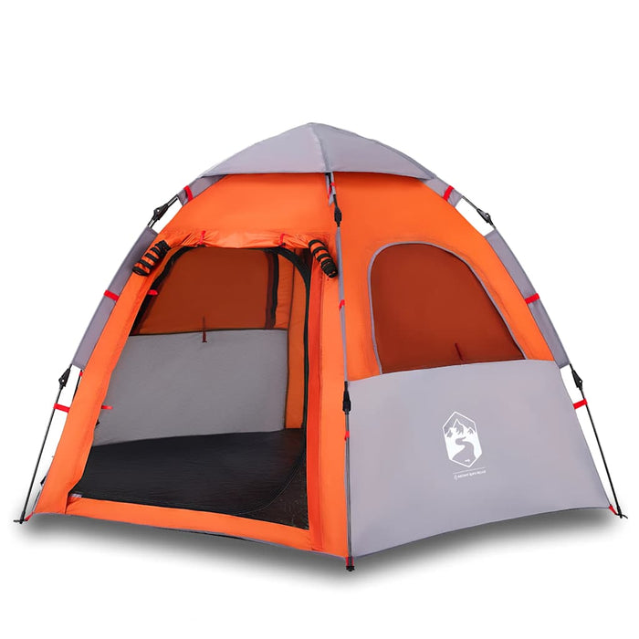 Cort camping cabană 4 persoane gri/portocaliu setare rapidă - WALTI WALTI