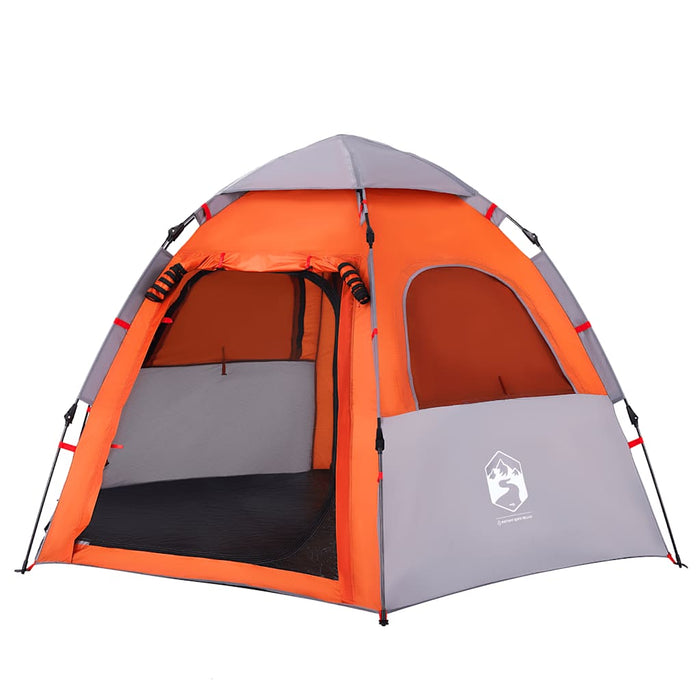 Cort camping cabană 4 persoane gri/portocaliu setare rapidă - WALTI WALTI
