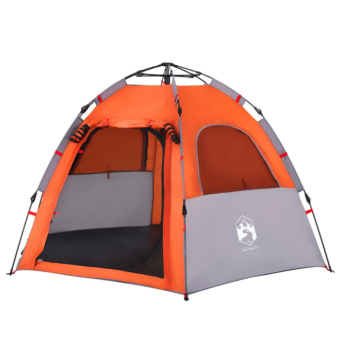 Cort camping cabană 4 persoane gri/portocaliu setare rapidă - WALTI WALTI