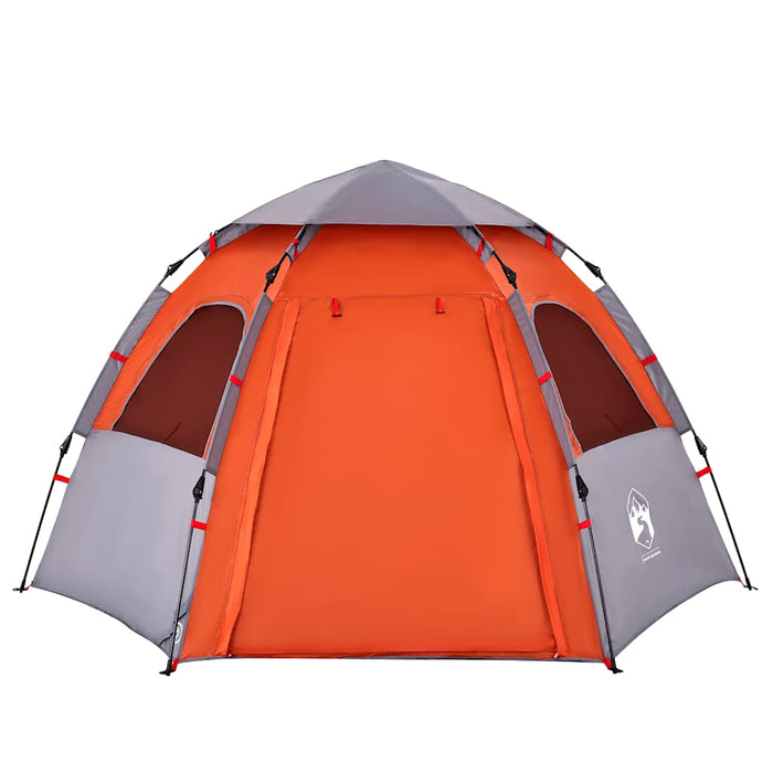 Cort camping cabană 4 persoane gri/portocaliu setare rapidă - WALTI WALTI