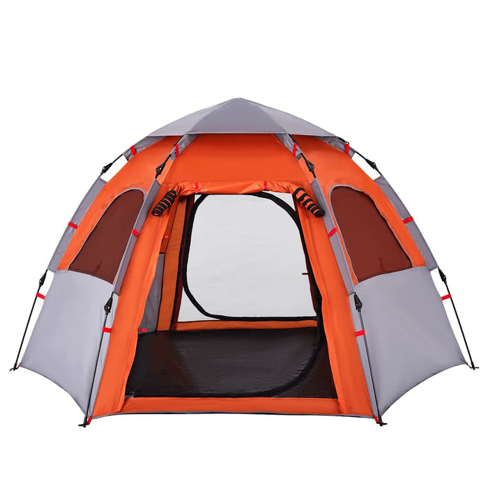 Cort camping cabană 4 persoane gri/portocaliu setare rapidă - WALTI WALTI