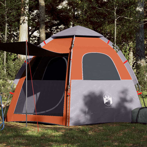 Cort camping cabană 4 persoane gri/portocaliu setare rapidă - WALTI WALTI