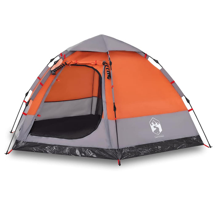 Cort camping cabană 4 persoane gri/portocaliu setare rapidă - WALTI WALTI