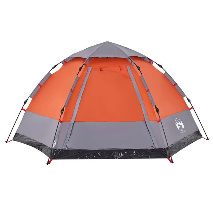 Cort camping cabană 4 persoane gri/portocaliu setare rapidă - WALTI WALTI