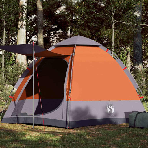 Cort camping cabană 4 persoane gri/portocaliu setare rapidă - WALTI WALTI