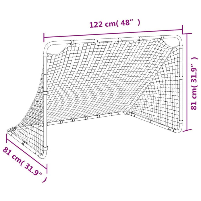 Poartă de fotbal, alb, 122x81x81 cm, oțel - WALTI WALTI