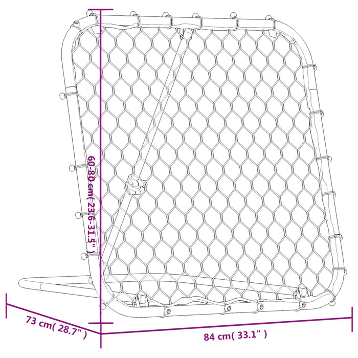 Plasă de ricoșeu fotbal, reglabilă, negru, 84x73x60-80 cm, oțel - WALTI WALTI