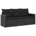Set mobilier de grădină cu perne, 3 piese, negru, poliratan - WALTI WALTI