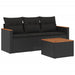Set mobilier de grădină cu perne, 4 piese, negru, poliratan - WALTI WALTI
