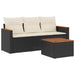 Set mobilier de grădină cu perne, 4 piese, negru, poliratan - WALTI WALTI