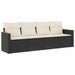 Set mobilier de grădină cu perne, 4 piese, negru, poliratan - WALTI WALTI