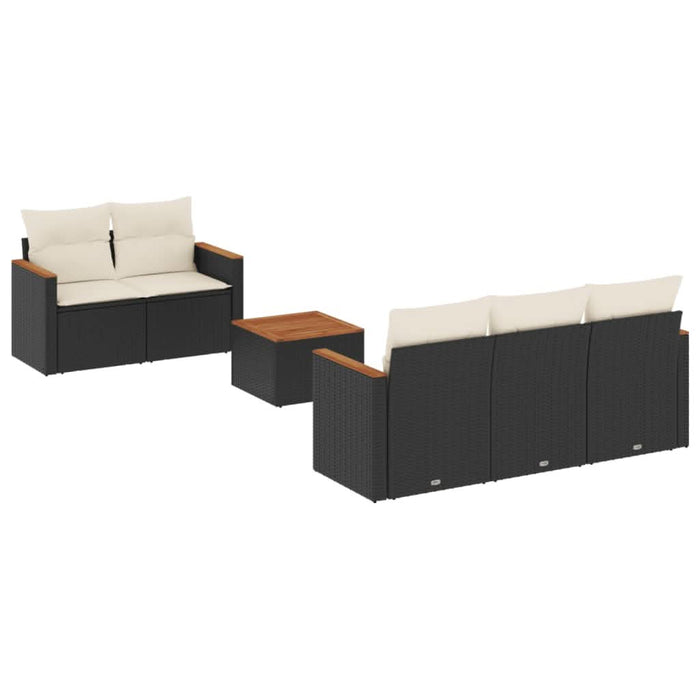 Set mobilier de grădină cu perne, 6 piese, negru, poliratan - WALTI WALTI