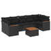Set mobilier de grădină cu perne, 8 piese, negru, poliratan - WALTI WALTI