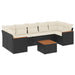 Set mobilier de grădină cu perne, 8 piese, negru, poliratan - WALTI WALTI