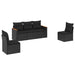 Set mobilier de grădină cu perne, 5 piese, negru, poliratan - WALTI WALTI