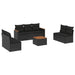 Set mobilier de grădină cu perne, 8 piese, negru, poliratan - WALTI WALTI