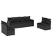 Set mobilier de grădină cu perne, 8 piese, negru, poliratan - WALTI WALTI