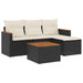 Set mobilier de grădină cu perne, 5 piese, negru, poliratan - WALTI WALTI