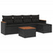 Set mobilier de grădină cu perne, 6 piese, negru, poliratan - WALTI WALTI