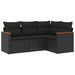 Set mobilier de grădină cu perne, 4 piese, negru, poliratan - WALTI WALTI