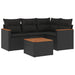 Set mobilier de grădină cu perne, 5 piese, negru, poliratan - WALTI WALTI