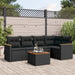 Set mobilier de grădină cu perne, 6 piese, negru, poliratan - WALTI WALTI