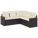 Set mobilier de grădină cu perne, 5 piese, negru, poliratan - WALTI WALTI