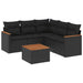 Set mobilier de grădină cu perne, 6 piese, negru, poliratan - WALTI WALTI