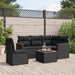 Set mobilier de grădină cu perne, 6 piese, negru, poliratan - WALTI WALTI