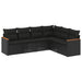 Set mobilier de grădină cu perne, 6 piese, negru, poliratan - WALTI WALTI
