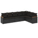 Set canapele de grădină cu perne, 7 piese, negru, poliratan - WALTI WALTI