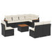 Set mobilier de grădină cu perne, 9 piese, negru, poliratan - WALTI WALTI