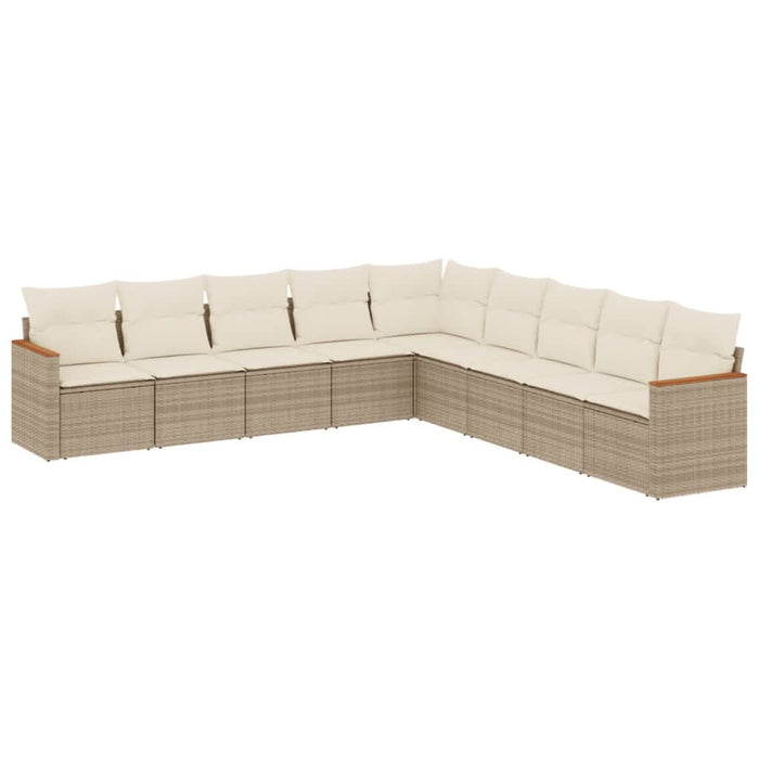 Set canapele de grădină, 9 piese, cu perne, bej, poliratan - WALTI WALTI