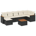 Set mobilier de grădină cu perne, 8 piese, negru, poliratan - WALTI WALTI