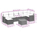 Set mobilier de grădină cu perne, 8 piese, negru, poliratan - WALTI WALTI