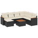 Set mobilier de grădină cu perne, 8 piese, negru, poliratan - WALTI WALTI