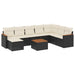 Set mobilier de grădină cu perne, 9 piese, negru, poliratan - WALTI WALTI