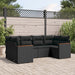 Set mobilier de grădină cu perne, 6 piese, negru, poliratan - WALTI WALTI