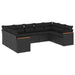 Set mobilier de grădină cu perne, 9 piese, negru, poliratan - WALTI WALTI