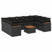 Set canapele de grădină cu perne, 10 piese, negru, poliratan - WALTI WALTI