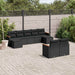 Set mobilier de grădină cu perne, 9 piese, negru, poliratan - WALTI WALTI