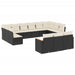 Set mobilier de grădină cu perne, 13 piese, negru, poliratan - WALTI WALTI