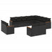 Set canapele de grădină, 12 piese, cu perne, negru, poliratan - WALTI WALTI
