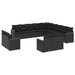 Set mobilier de grădină cu perne, 13 piese, negru, poliratan - WALTI WALTI