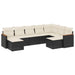 Set mobilier de grădină cu perne, 9 piese, negru, poliratan - WALTI WALTI