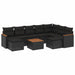 Set canapele de grădină cu perne, 10 piese, negru, poliratan - WALTI WALTI
