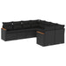 Set mobilier de grădină cu perne, 8 piese, negru, poliratan - WALTI WALTI