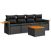 Set mobilier de grădină cu perne, 5 piese, negru, poliratan - WALTI WALTI
