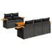 Set mobilier de grădină cu perne, 6 piese, negru, poliratan - WALTI WALTI